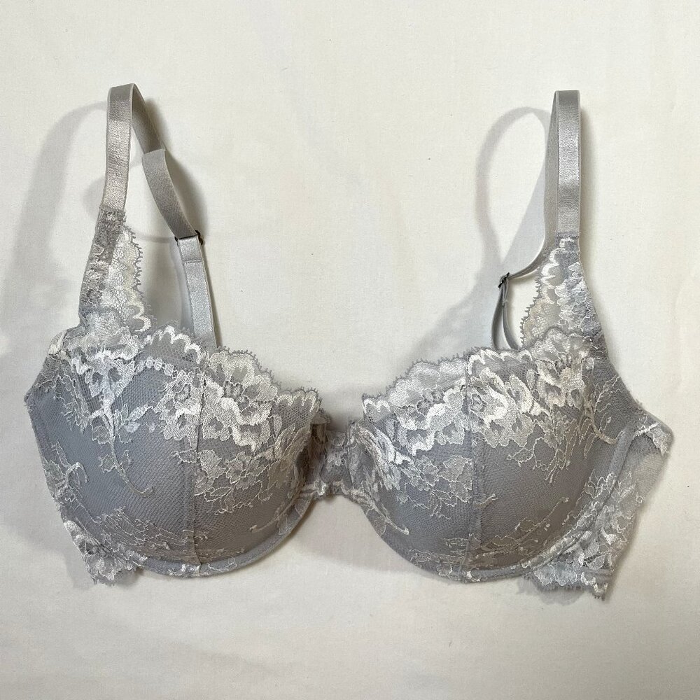 Natori Devotion Contour Undewire Padded Bra Mink White Lace Size 34DD